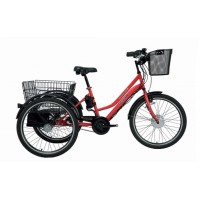 Bisan E-Porter Shimano Nexus 3 Elektrikli Kargo Bisikleti (Kırmızı Siyah)