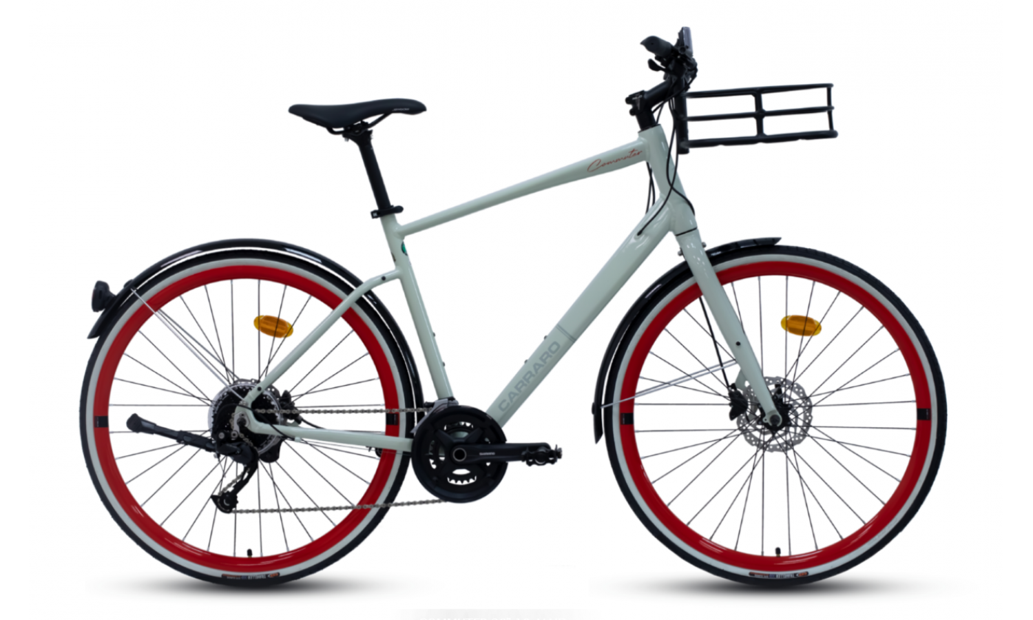 Carraro Commuter 28 Jant Hd Şehir Bisikleti (Çimento Grisi Kırmızı)